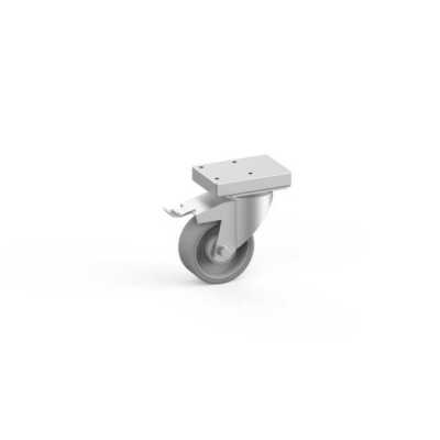 Kit de 2 rodas giratórias em aço inox com freio A777132