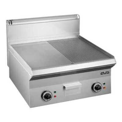 Fry-Top eléctrico 60 cm placa lisa com fenda aço retificado EFT665LR