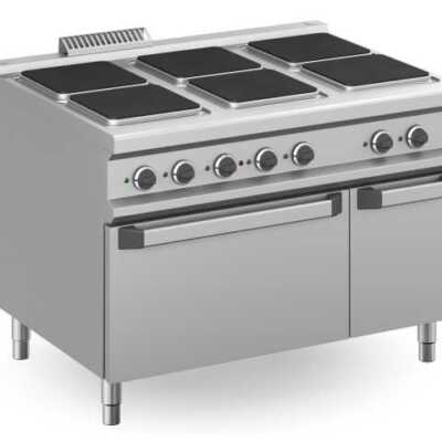 Fogão eléctrico 6 placas quadradas +forno eléctrico MPQ912FE