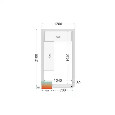 Câmaras frigoríficas 1200 x 2100 x 2120mm CR 120x210x212 NF
