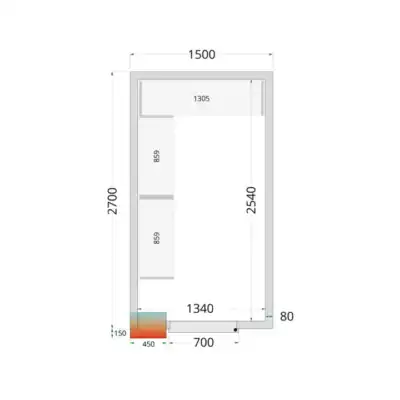 Câmaras frigoríficas 1500 x 2700 x 2120mm CR 150x270x212 NF