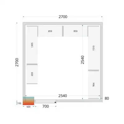 Câmaras frigoríficas 2700 x 2700 x 2120mm CR 270x270x212 NF