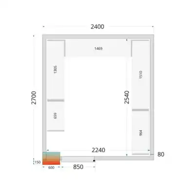 Câmaras frigoríficas 2400 x 2700 x 2200mm CR 240x270x220 WD