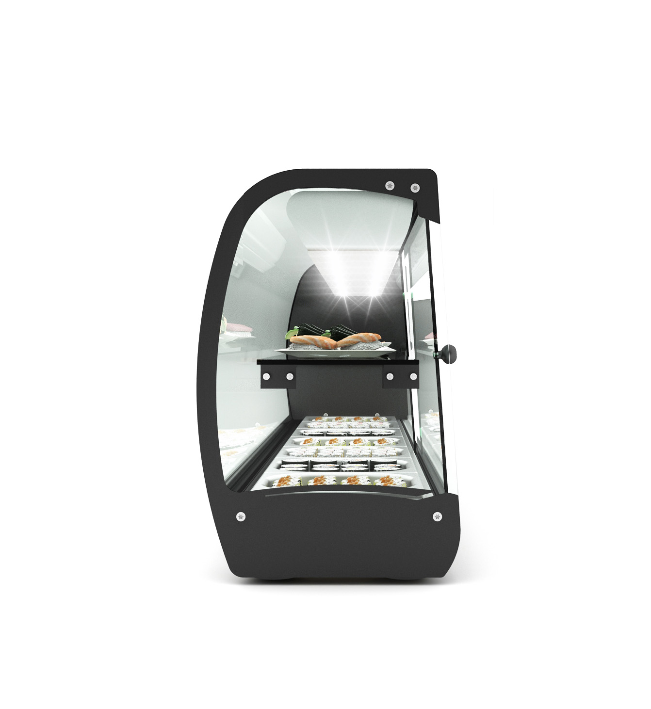 Vitrine Refrigerada Slim Sushi e Tapas, 135 cm, LED