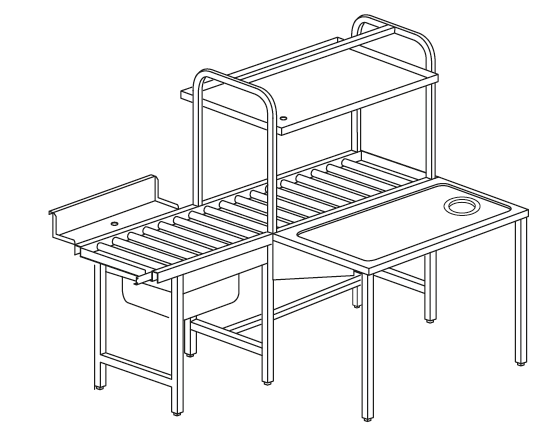 Mesa de Carga Louça com Sistema Mecânico 1800mm