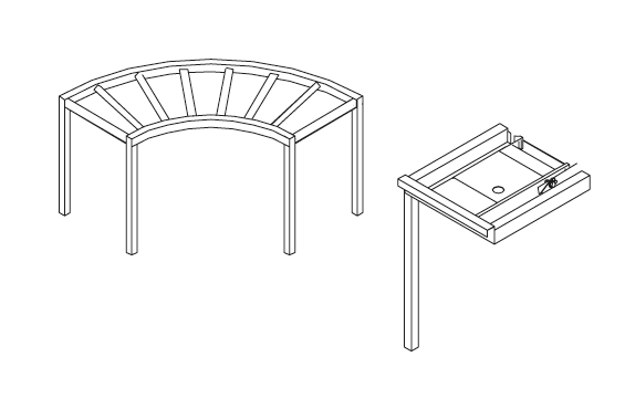 Curva de Rolos 90º para Lavagem de Louça 1300x1300x860 mm