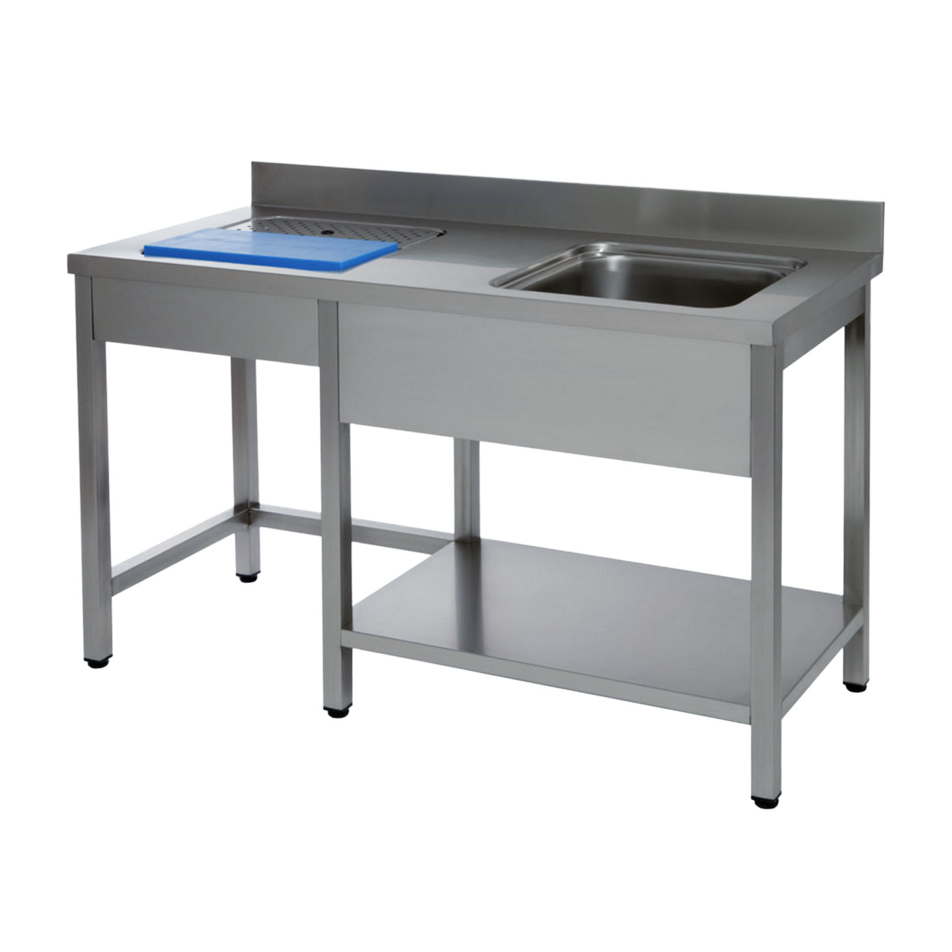 Mesa de Preparação em Inox 1400x700mm com Cuba Direita