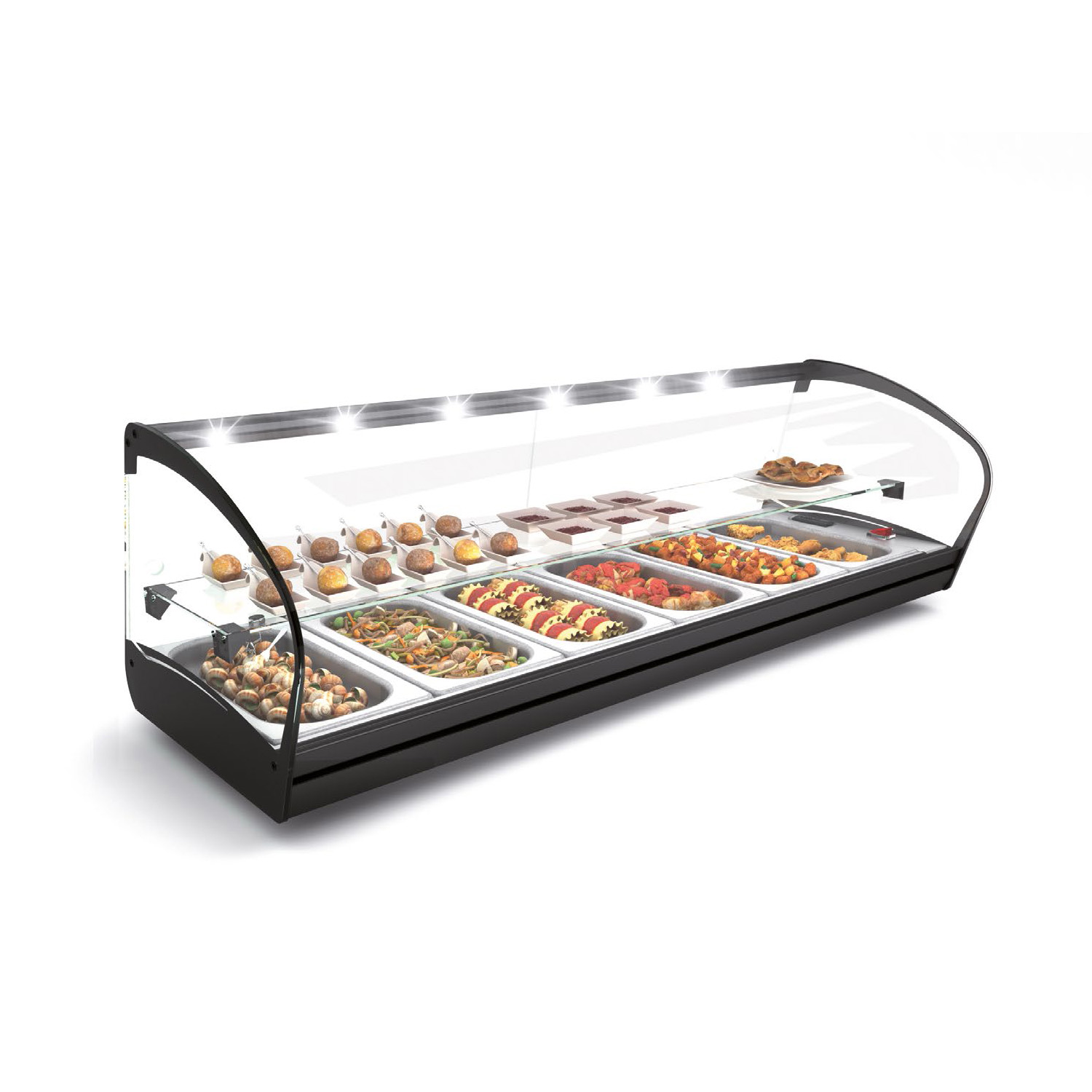 Vitrine Elétrica Banho-Maria Encastrável 1190mm, 6 GN 1/3
