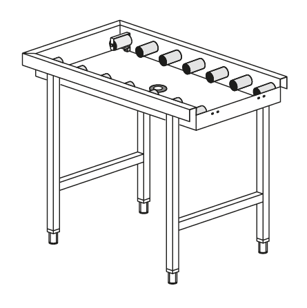 Mesa de Rolos Inox para Lavagem Louça 1600x650x860h