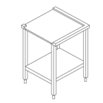 Mesa de Trabalho Angular Inox 590x590x850mm