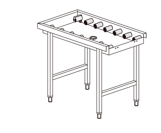 Mesa de Rolos Inox para Lavagem de Louça 1100x650mm