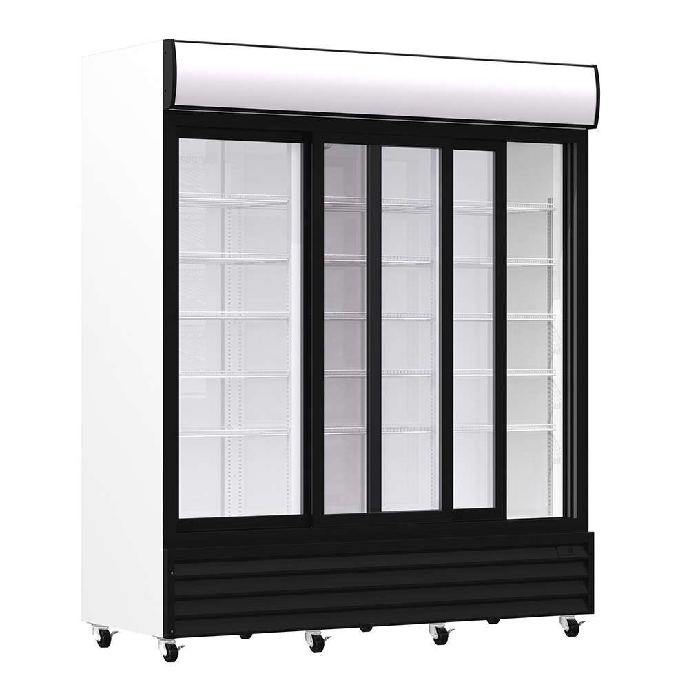 Armário Vitrine Refrigerado 1600L 3 Portas de Vidro Deslizantes