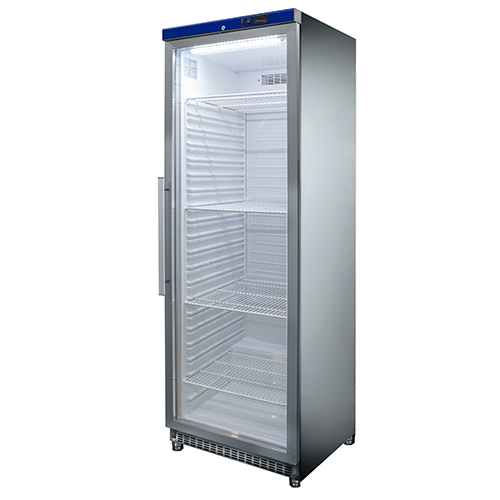 Armário Frigorífico Expositor em Inox, 511 L Porta de Vidro