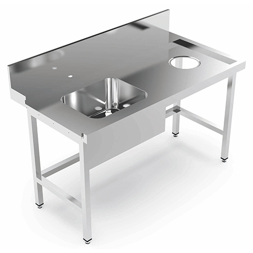 Bancada Pré-lavagem Inox com Pia Esquerda 1200x780x850mm