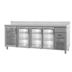 Bancada Refrigerada de Bar com 4 Portas de Vidro 449L