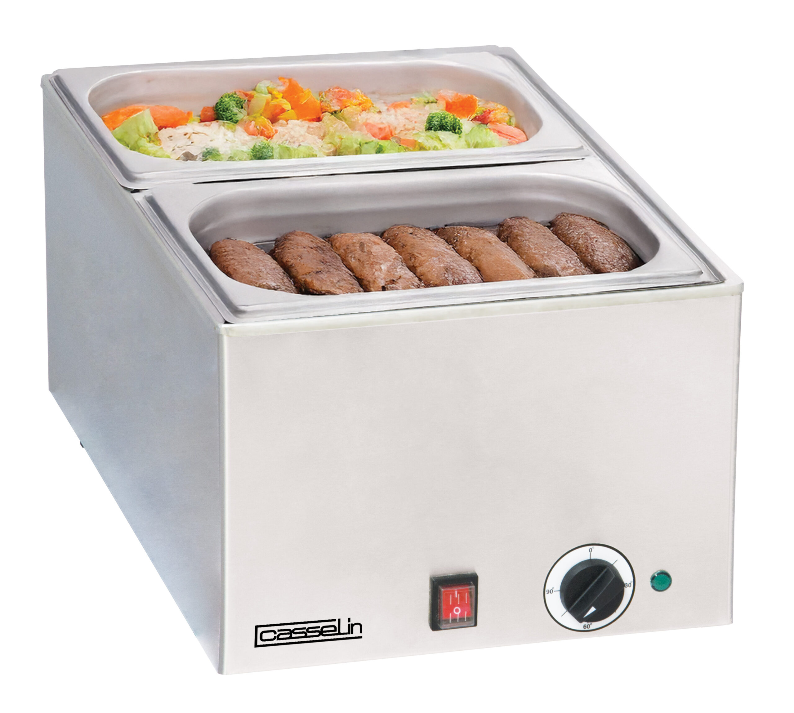 Banho-Maria Elétrico 2x GN 1/2 Aço Inox Termostato