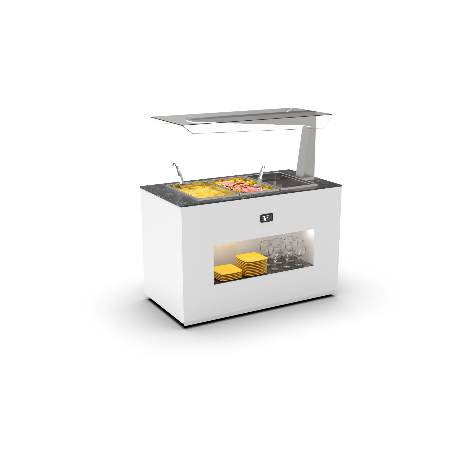 Buffet Bain-Marie Aquecido para Self-Service
