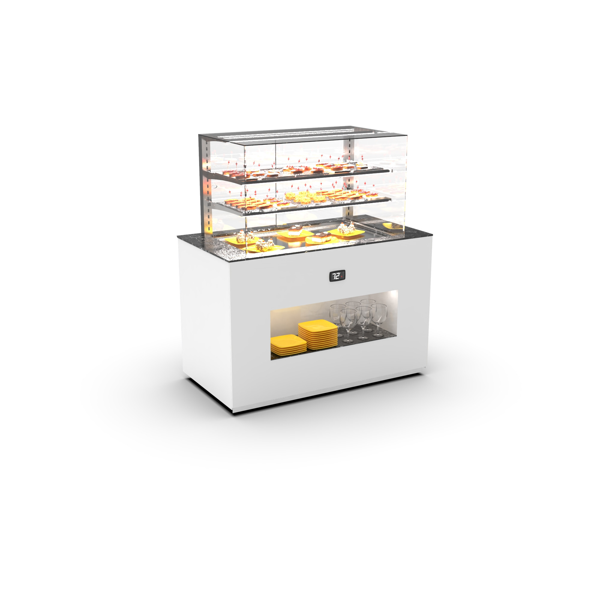 Módulo Buffet Refrigerado Estático com Expositor Neutro