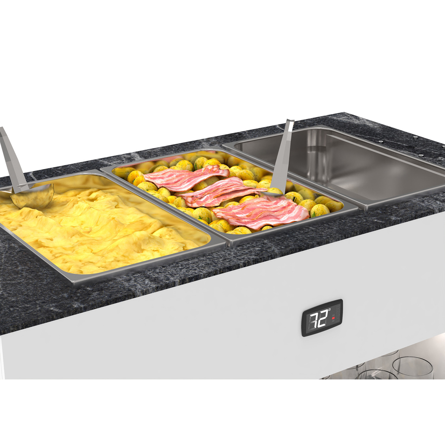 Buffet Térmico Móvel Banho-Maria Aberto