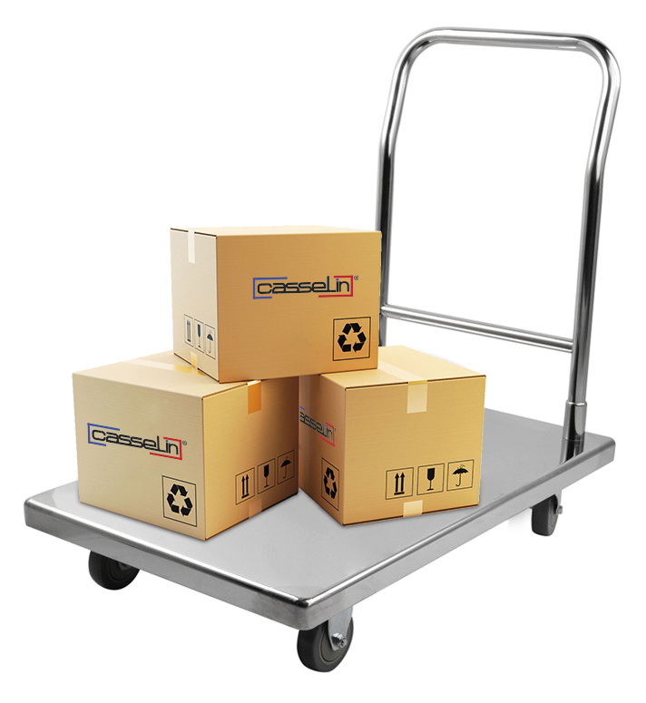 Carrinho de Plataforma Inox 180kg com Travão