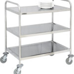 Carrinho de Serviço Inox com 3 Tabuleiros