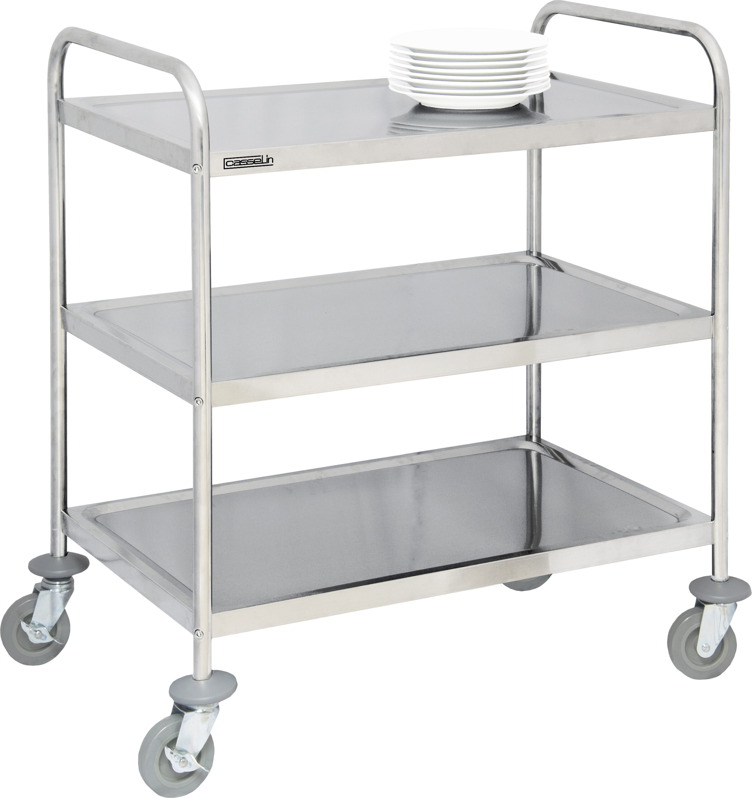 Carrinho de Serviço Inox com 3 Tabuleiros