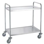 Carro de Serviço Inox com 2 Prateleiras, 860x540x940mm