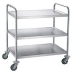 Carro de Serviço Inox 3 Prateleiras com Rodas