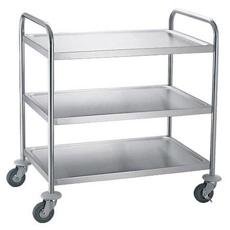 Carro de Serviço Inox 3 Prateleiras com Rodas