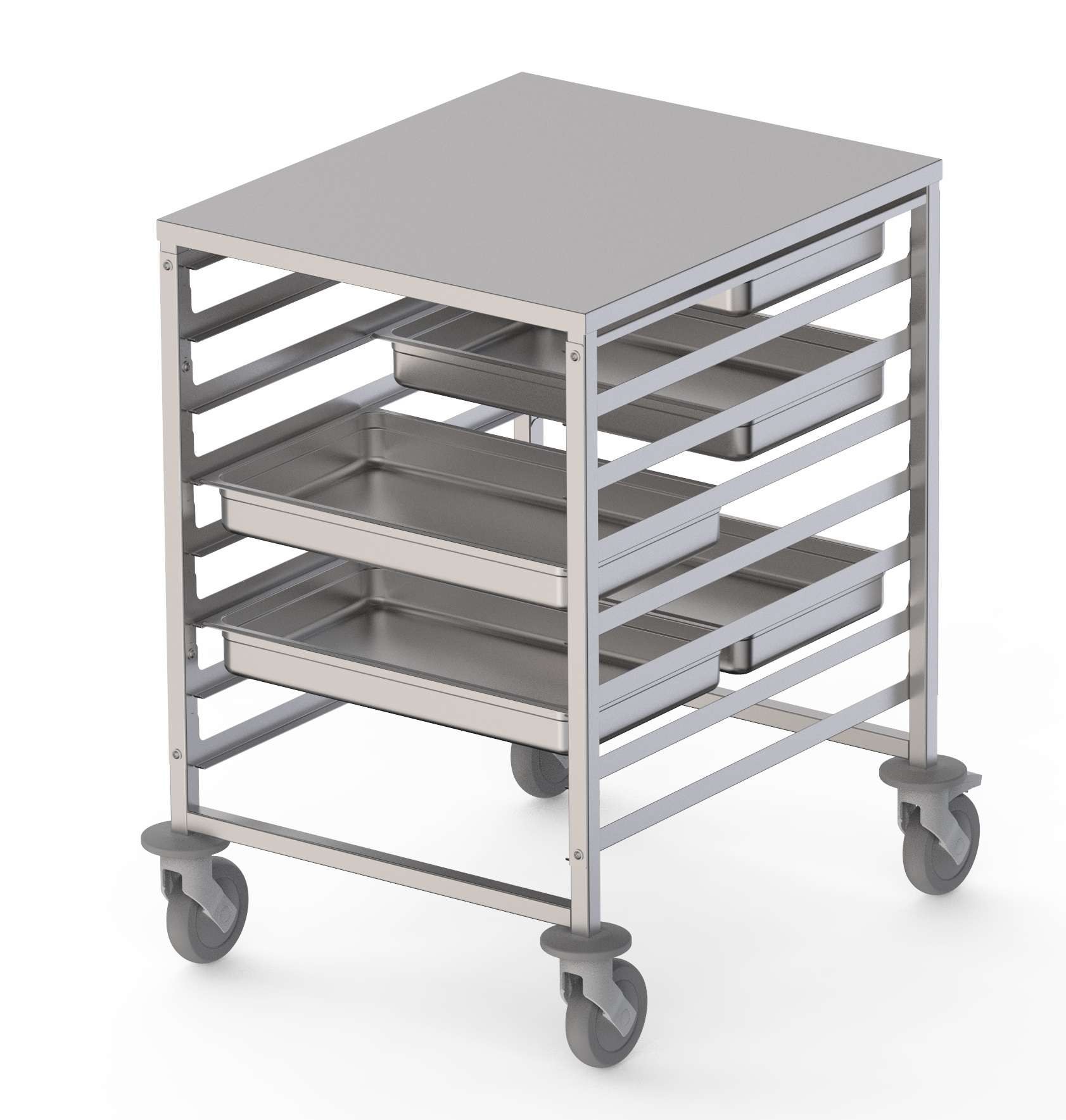 Carro para Tabuleiros GN 2/1 Inox - 8 Tabuleiros