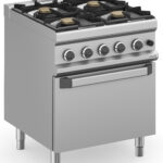 Fogão Industrial a Gás 4 Queimadores com Forno a Gás 34 kW