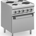 Fogão Industrial Elétrico 4 Zonas Estáticas com Forno 700