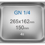 Cuba Gastronorm 1/4 Aço Inox 4 L, Altura 150 mm