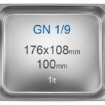 Cuba Gastronorm 1/9 Inox - 1 Litro, Altura 100mm