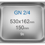 Cuba Gastronorm Aço Inox GN 2/4 - 150 mm