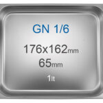 Cuba Gastronorm GN 1/6 Aço Inox 1L, Altura 65mm