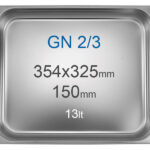 Cuba Gastronorm GN2/3 em Inox – 13L, Altura 150 mm