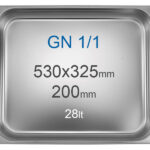 Cuba Gastronorm Inox GN 1/1 28L Profundidade 200mm