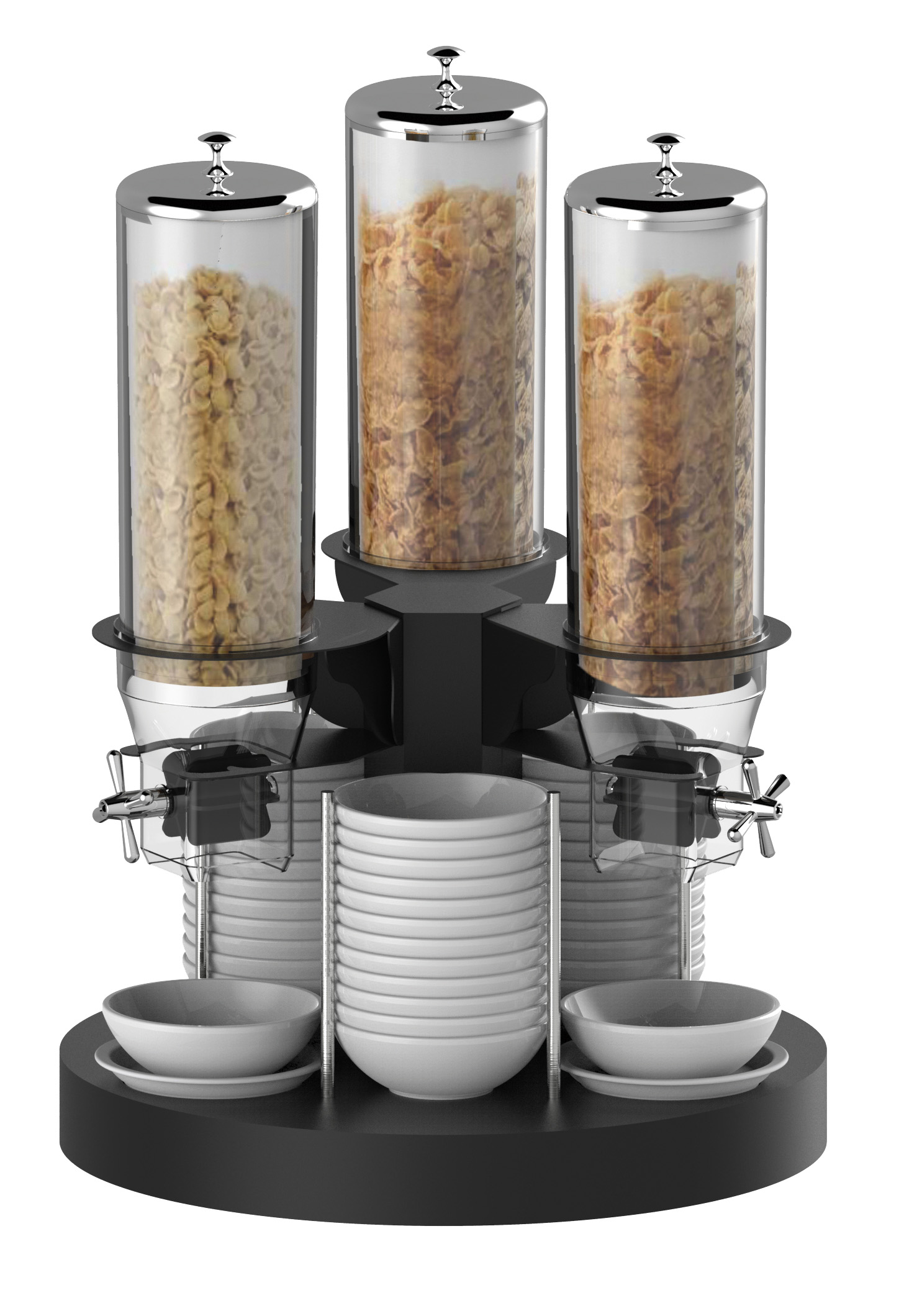 Dispensador de Cereais Rotativo 3 Tubos 3x5L