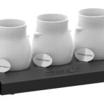 Suporte de Molhos com 3 Frascos Porcelana 1.3L