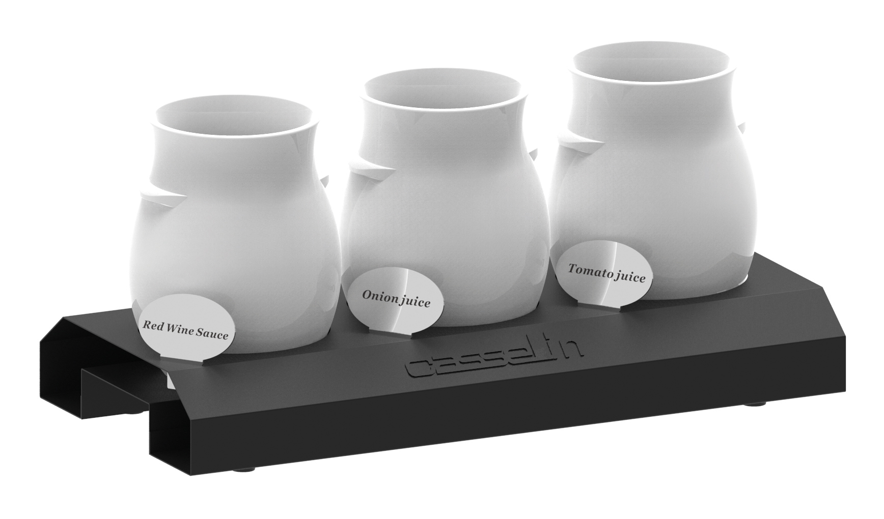 Suporte de Molhos com 3 Frascos Porcelana 1.3L