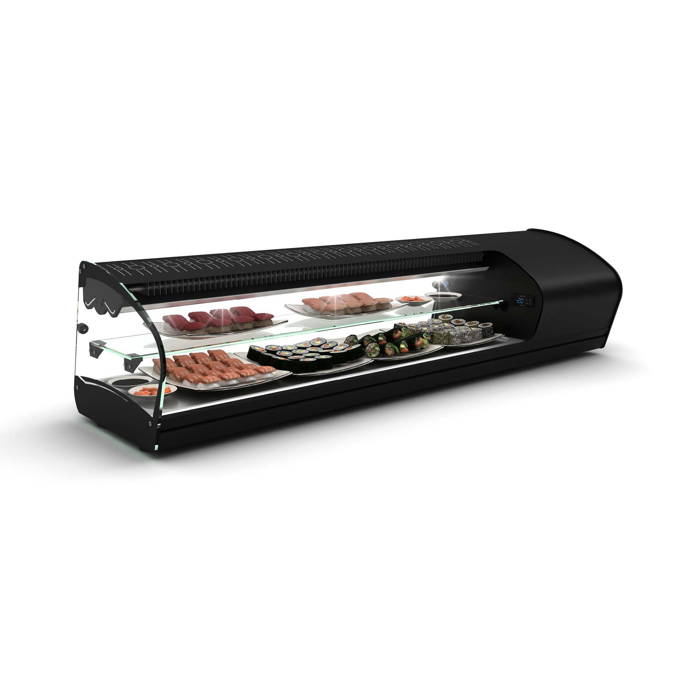 Vitrine Refrigerada Sushi Cuba Plana, 1438mm