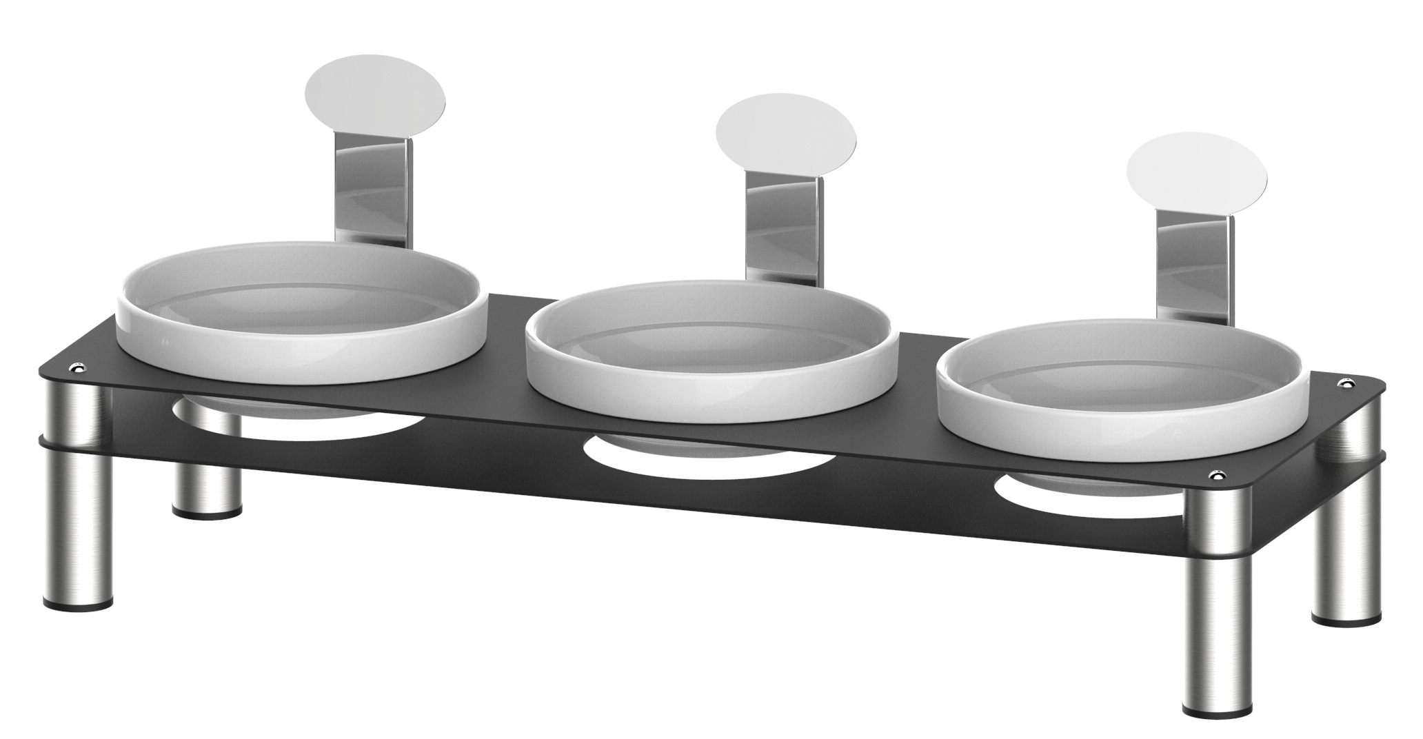 Expositor de Buffet Kira com 3 Tigelas de Porcelana