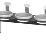 Expositor Buffet Kira com 3 Taças em Porcelana