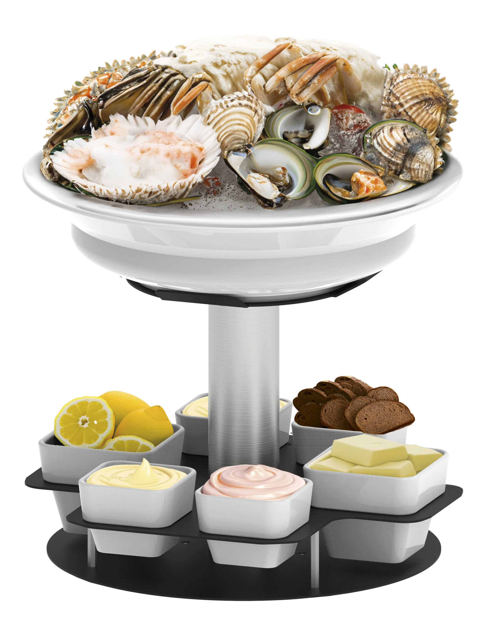 Expositor Giratório de Mesa Inox 395mm