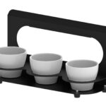 Expositor para Ramequins Porcelana Preto 3 Lugares
