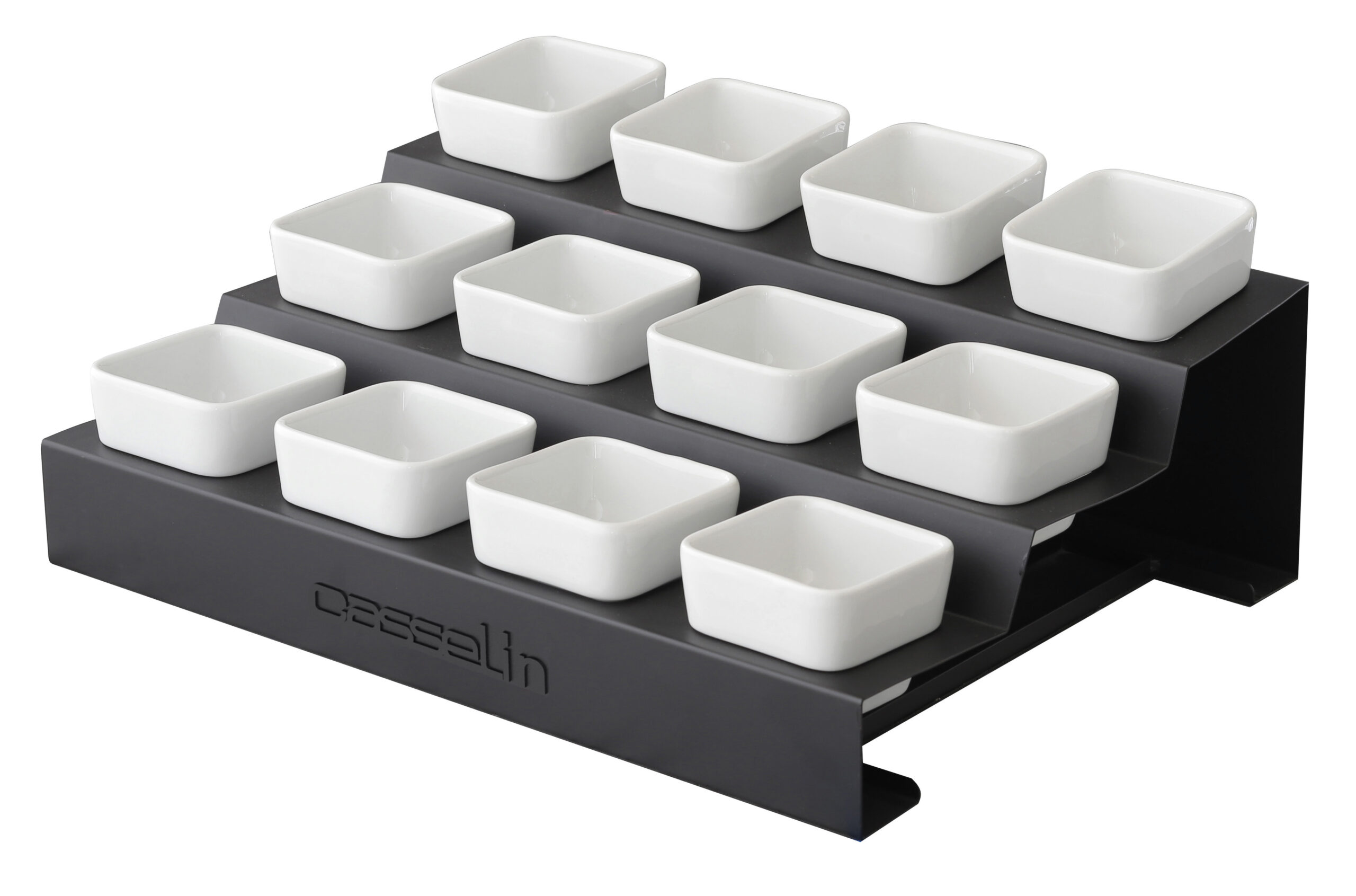 Expositor para Ramequins Porcelana Preto 12 Unidades
