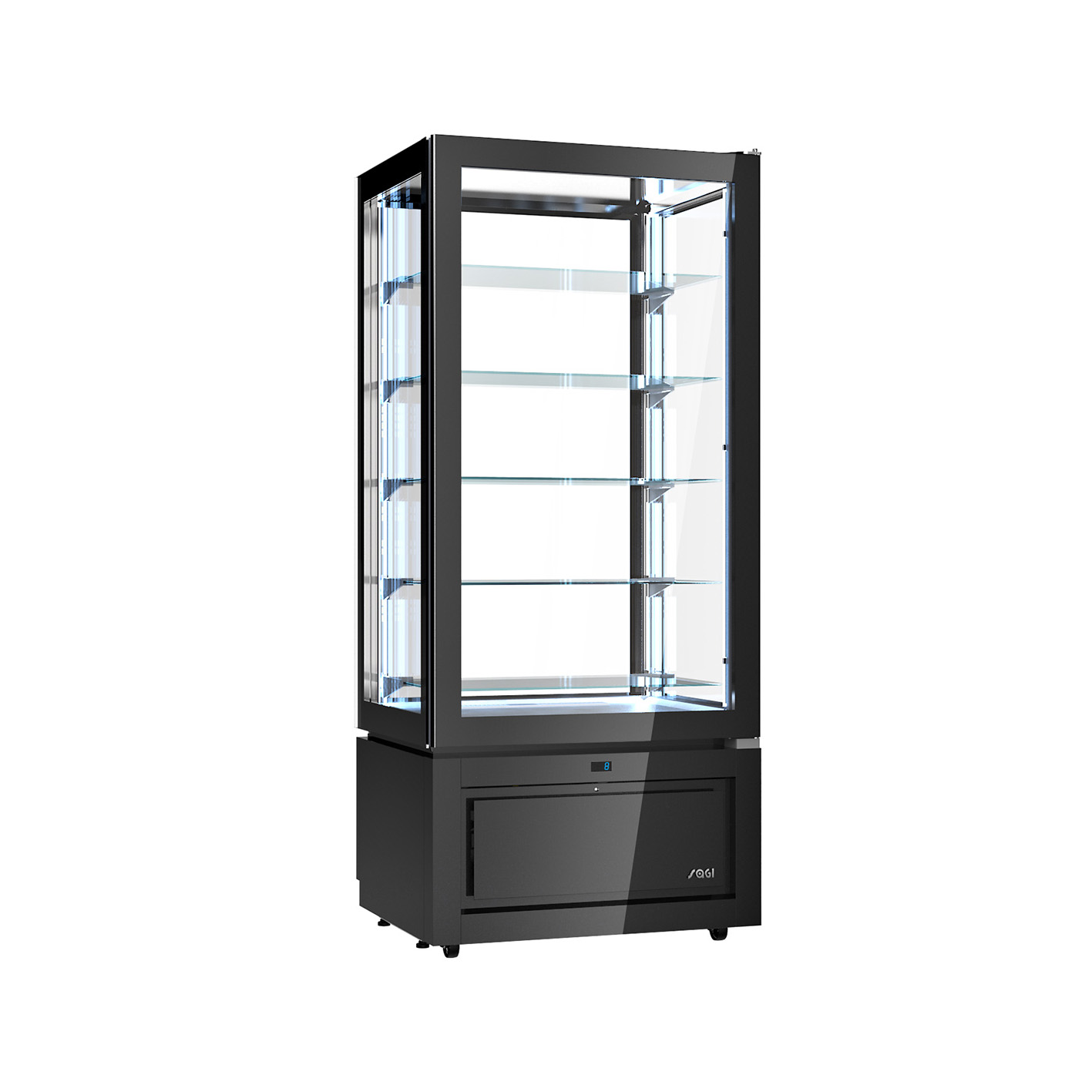 Vitrine Panorâmica Refrigerada Preta 457L (+2º/+10º C)