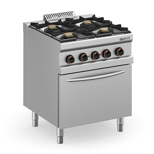 Fogão Industrial a Gás 4 Queimadores com Forno Elétrico GN2/1 Linha 700