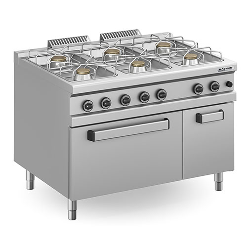 Fogão Industrial a Gás 6 Queimadores e Forno GN2/1 L900